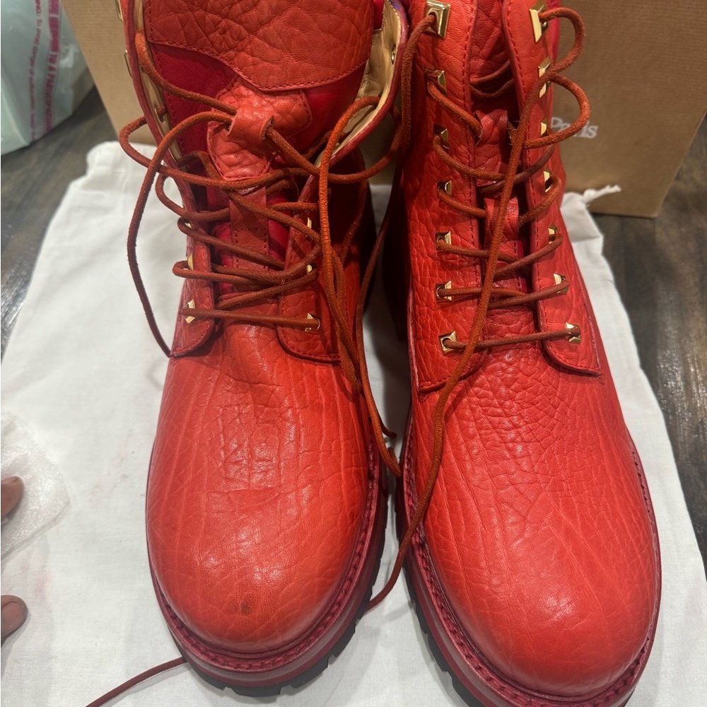 Buscemi Red Leather Men's Boots - Picture 6 of 6